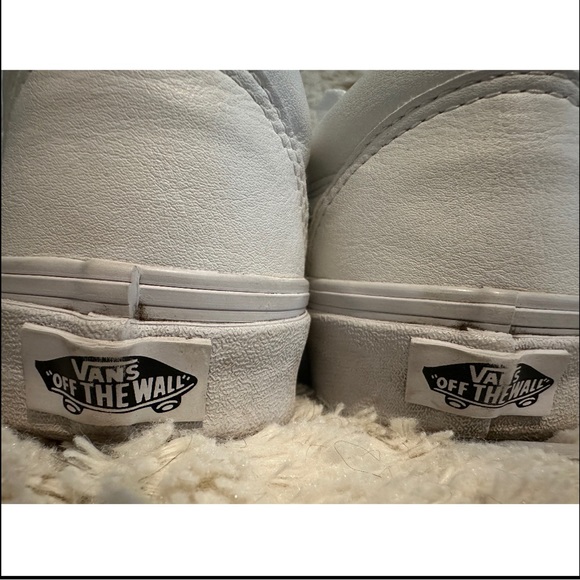 Old Skool Classic White Leather Vans size 8.5 - Picture 2 of 7